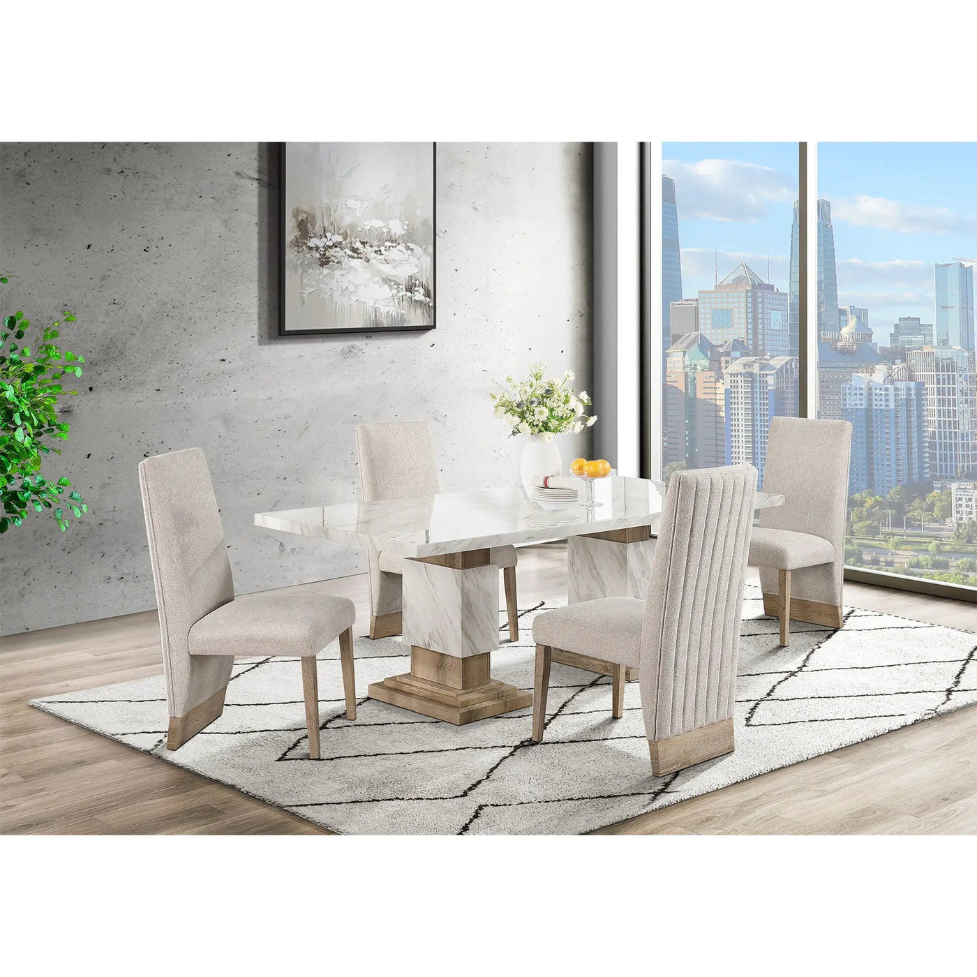Stacey - Dining Table Set & 4 Chairs by HouseOfZazla