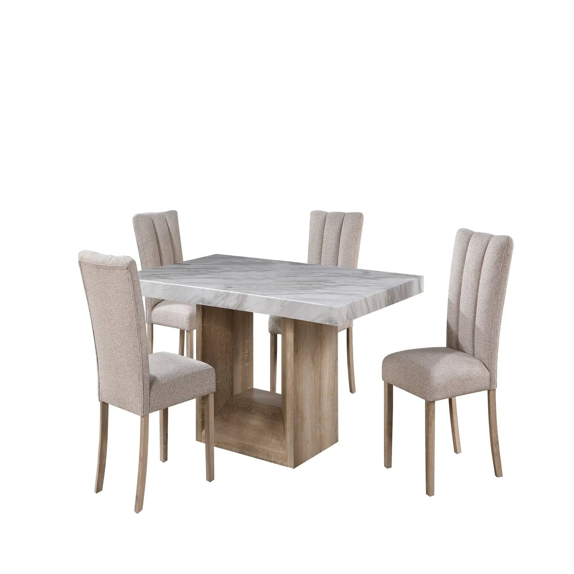 Sheena - 5 Pieces Dining Table Set With Chairs by HouseOfZazla