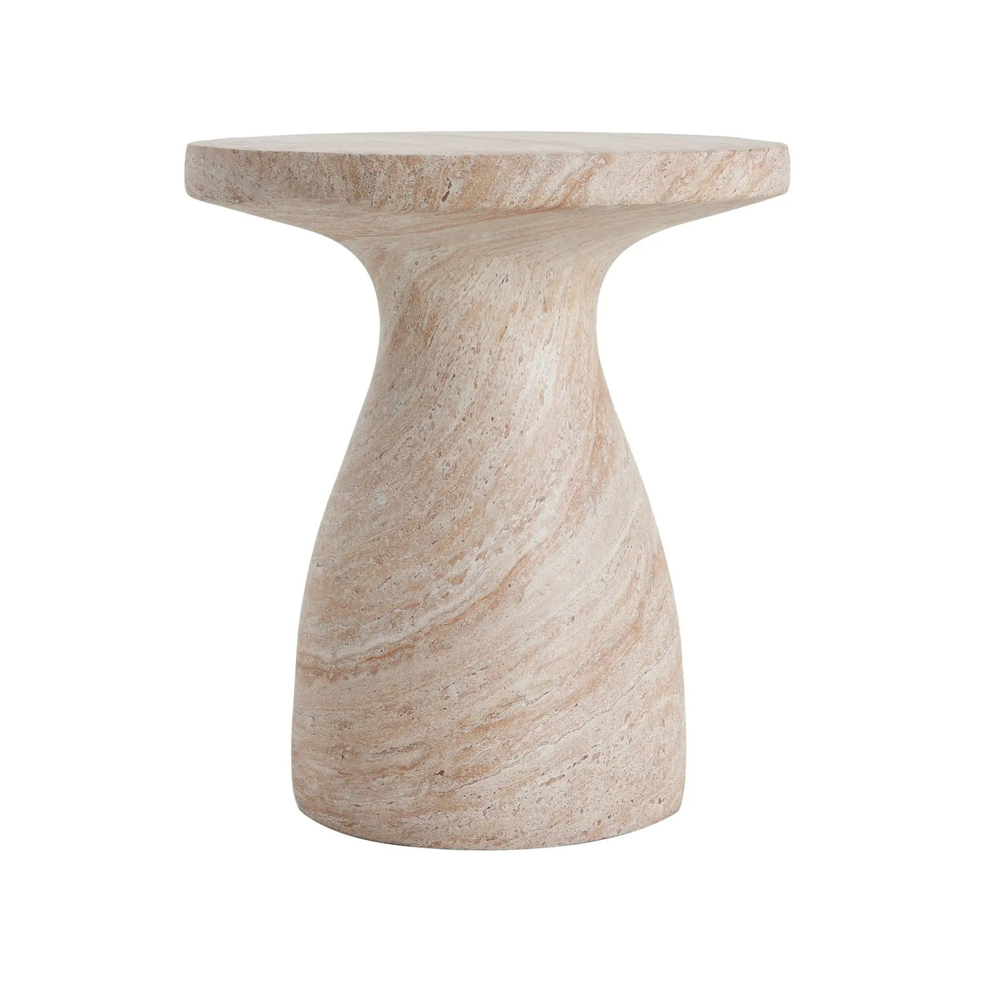 Outdoor / Indoor Travertine Side Table Lightweight by HouseOfZazla