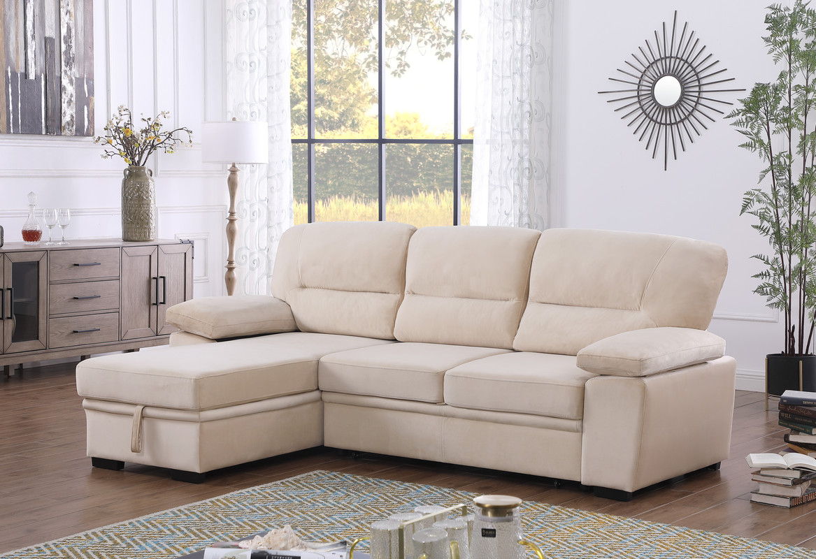Kipling - Reversible Sleeper Sectional Sofa Chaise by HouseOfZazla