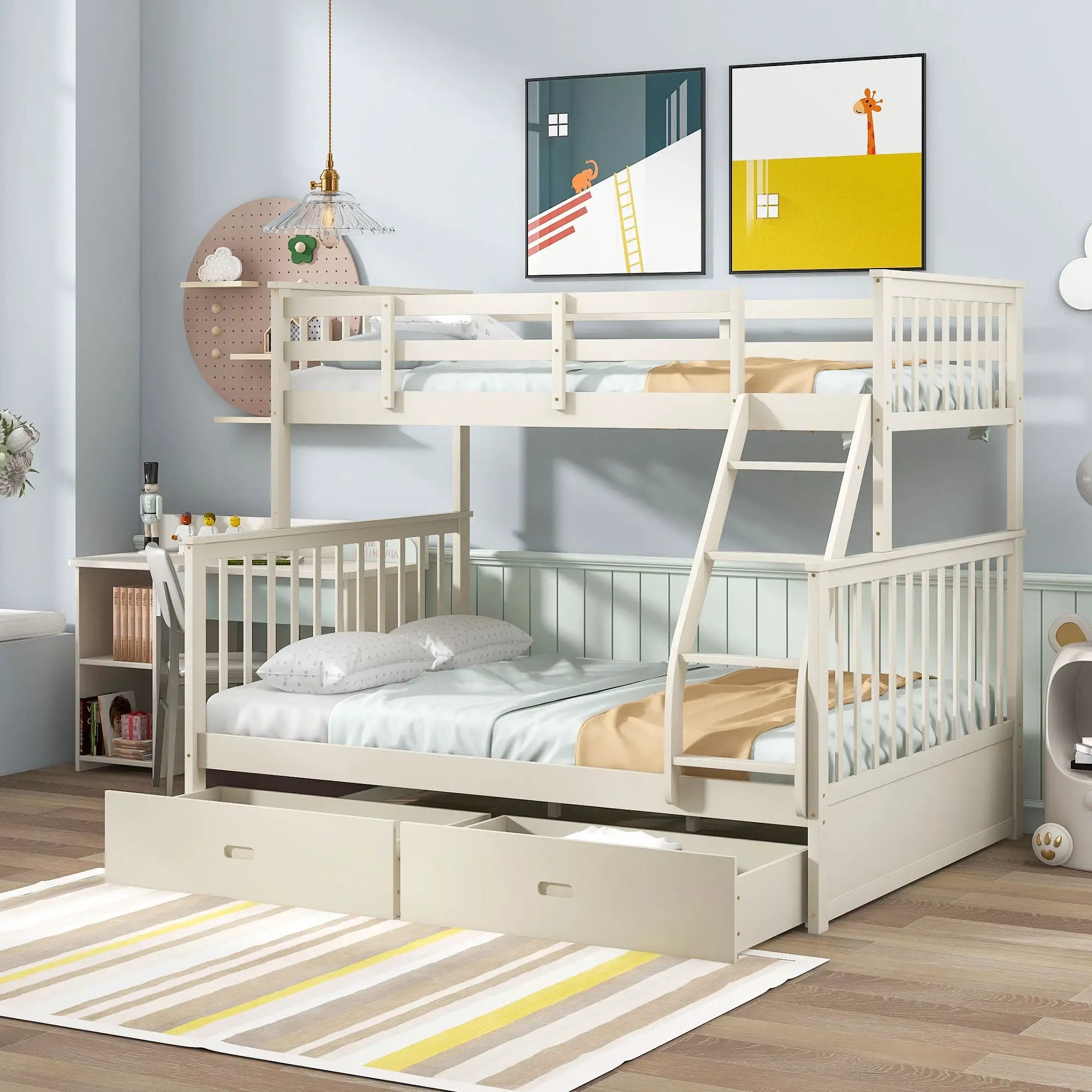 Bunk Bed With Ladder, And Safety Guard Rails by HouseOfZazla