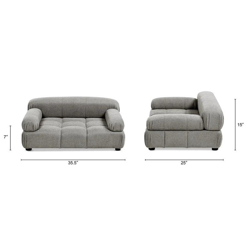 Marcel Upholstered Modern Pet Bed, Small to Medium Dog or Cat Uptown Gray Performance Velvet by HouseOfZazla