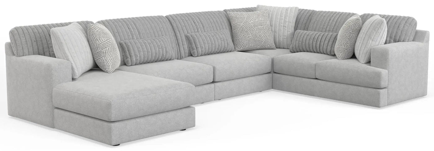 Logan - Upholstered Sectional With Comfort Coil Seating And Accent Pillows Included by Unique Piece Furniture