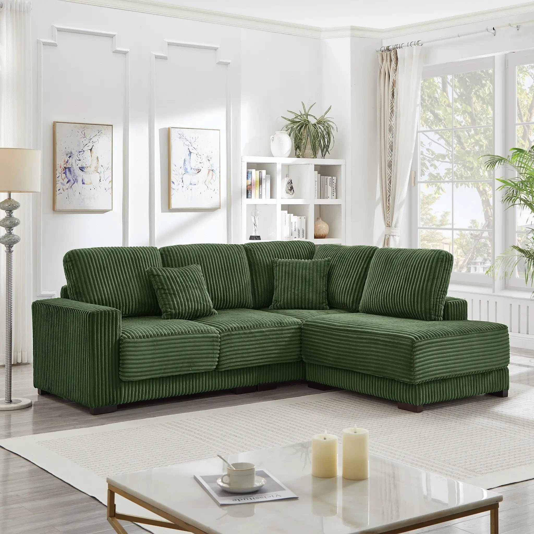 93" Sectional Sofa, L Shaped Sofa Couch by HouseOfZazla