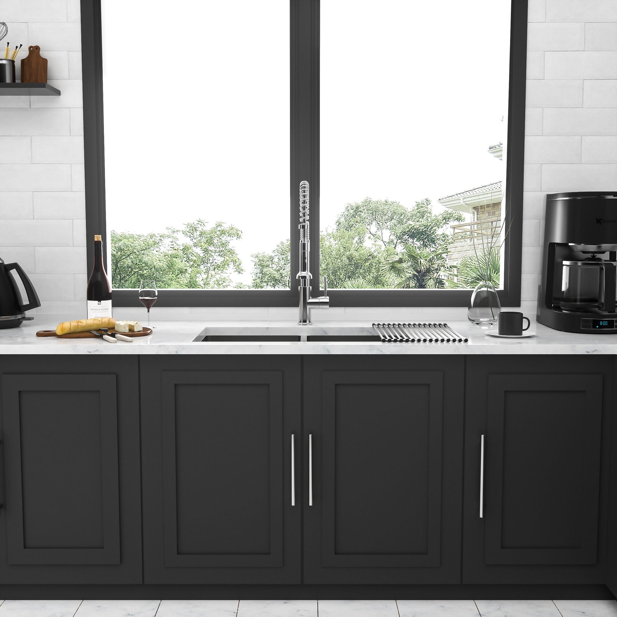 Modern Double Bowl Undermount Kitchen Sink 50 / 50 Design Stainless Steel by HouseOfZazla