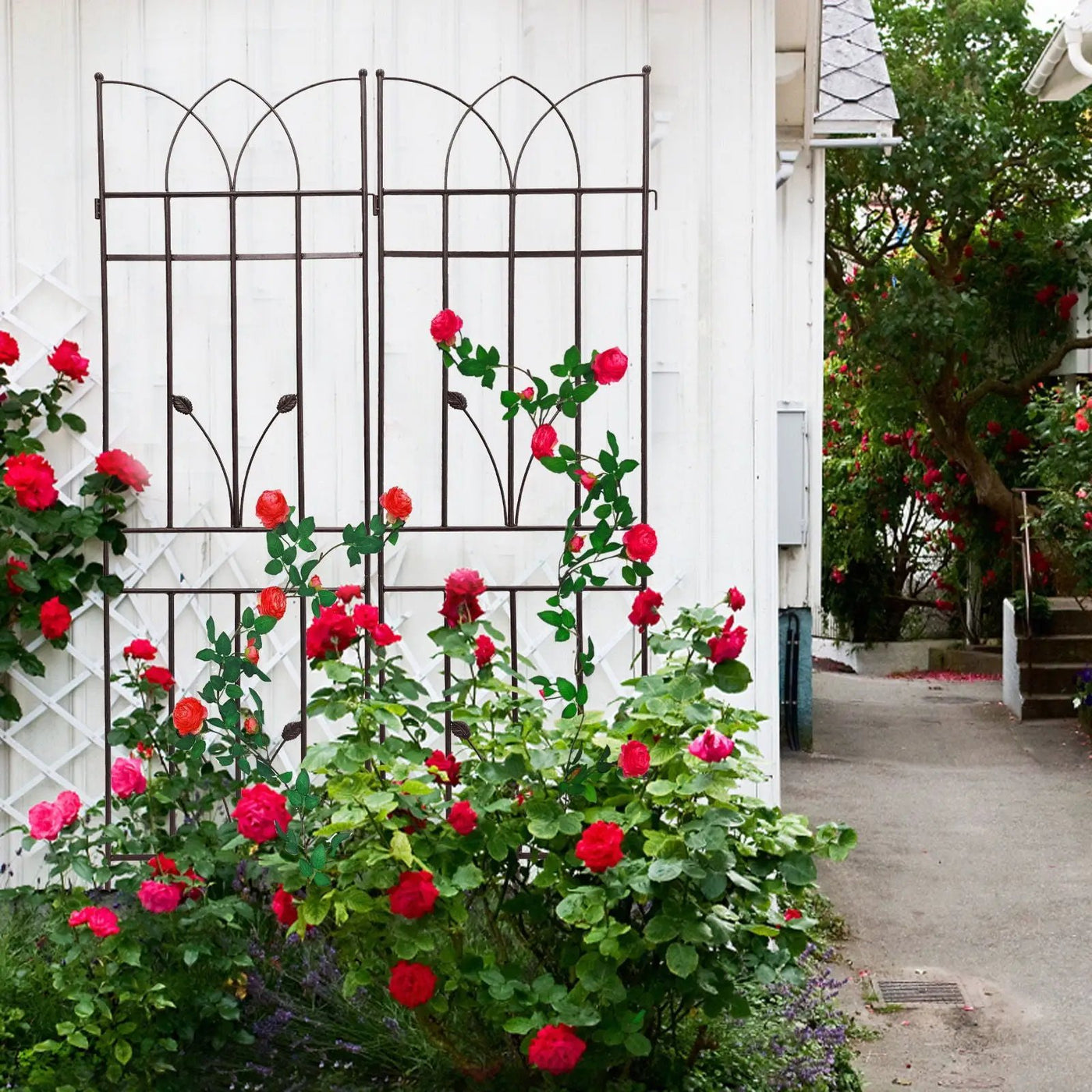 Metal Garden Trellis Rustproof For Climbing Plants Outdoor Flower Support by Unique Piece Furniture