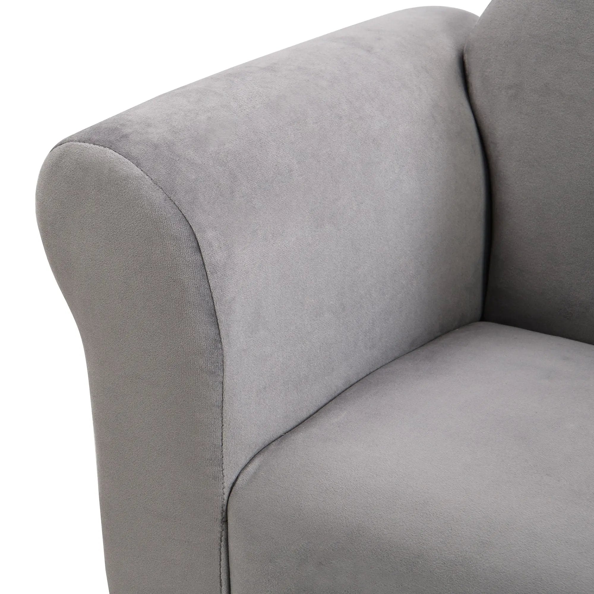 Kids Recliner Chair, Kids Upholstered Couch With Ottoman - Gray by HouseOfZazla