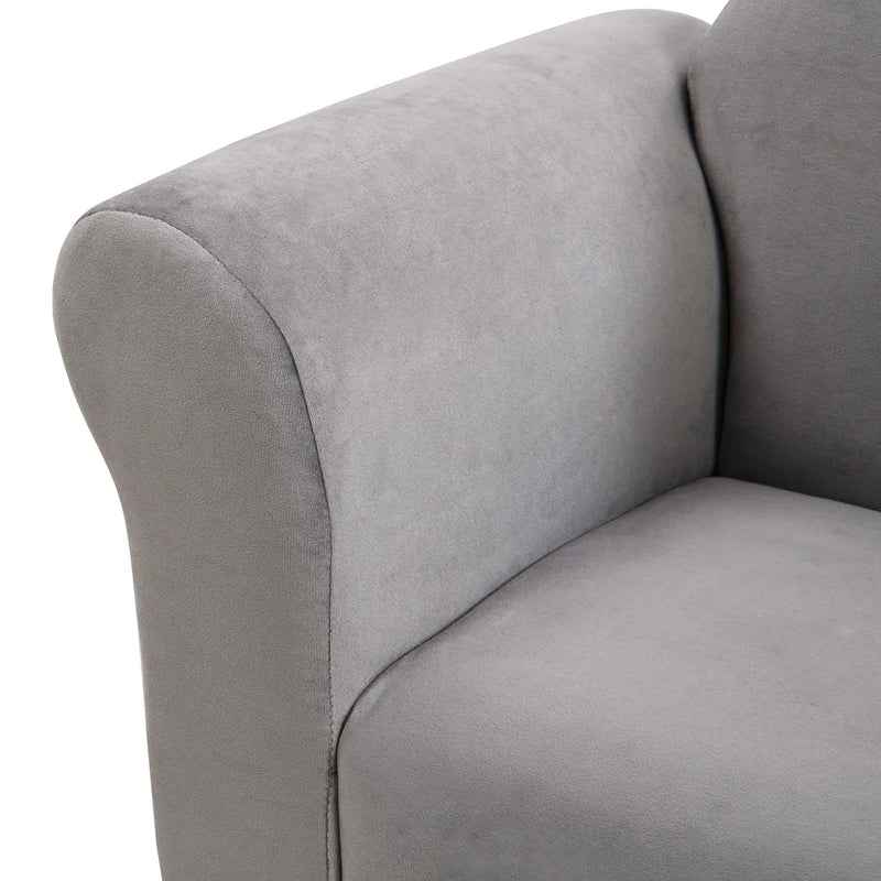 Kids Recliner Chair, Kids Upholstered Couch With Ottoman - Gray by HouseOfZazla