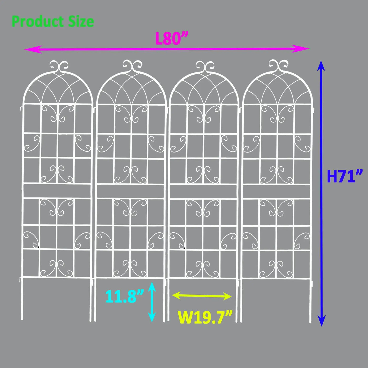 Metal Garden Rustproof Trellis For Climbing Plants Outdoor Flower Support by Unique Piece Furniture