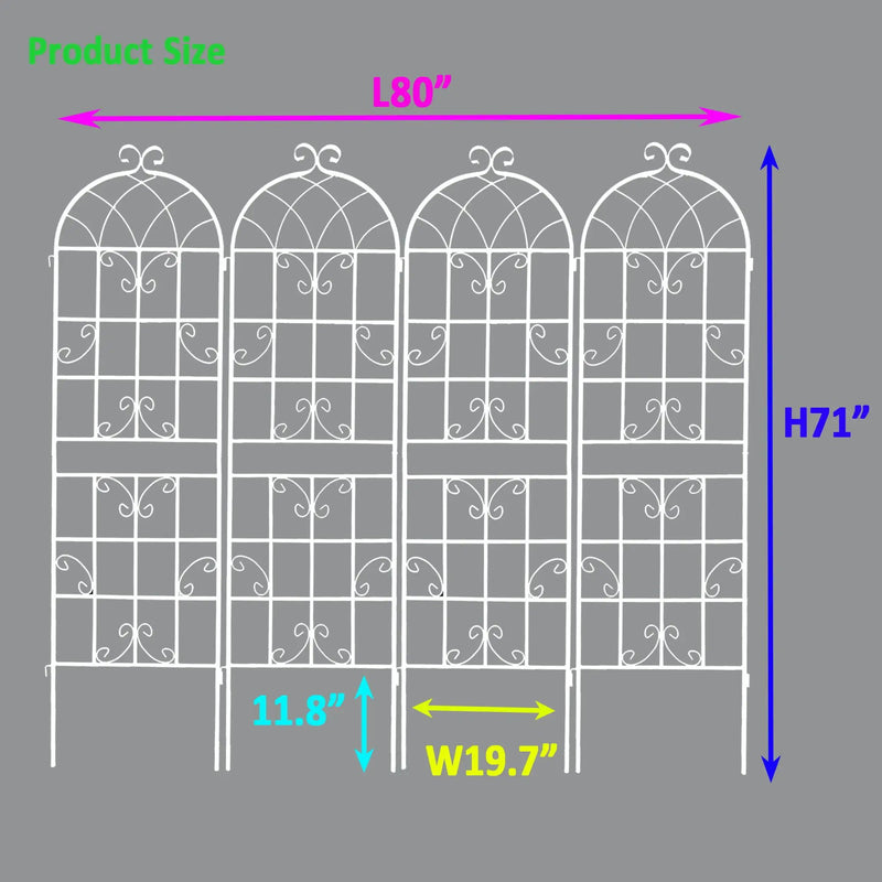 Metal Garden Rustproof Trellis For Climbing Plants Outdoor Flower Support by HouseOfZazla