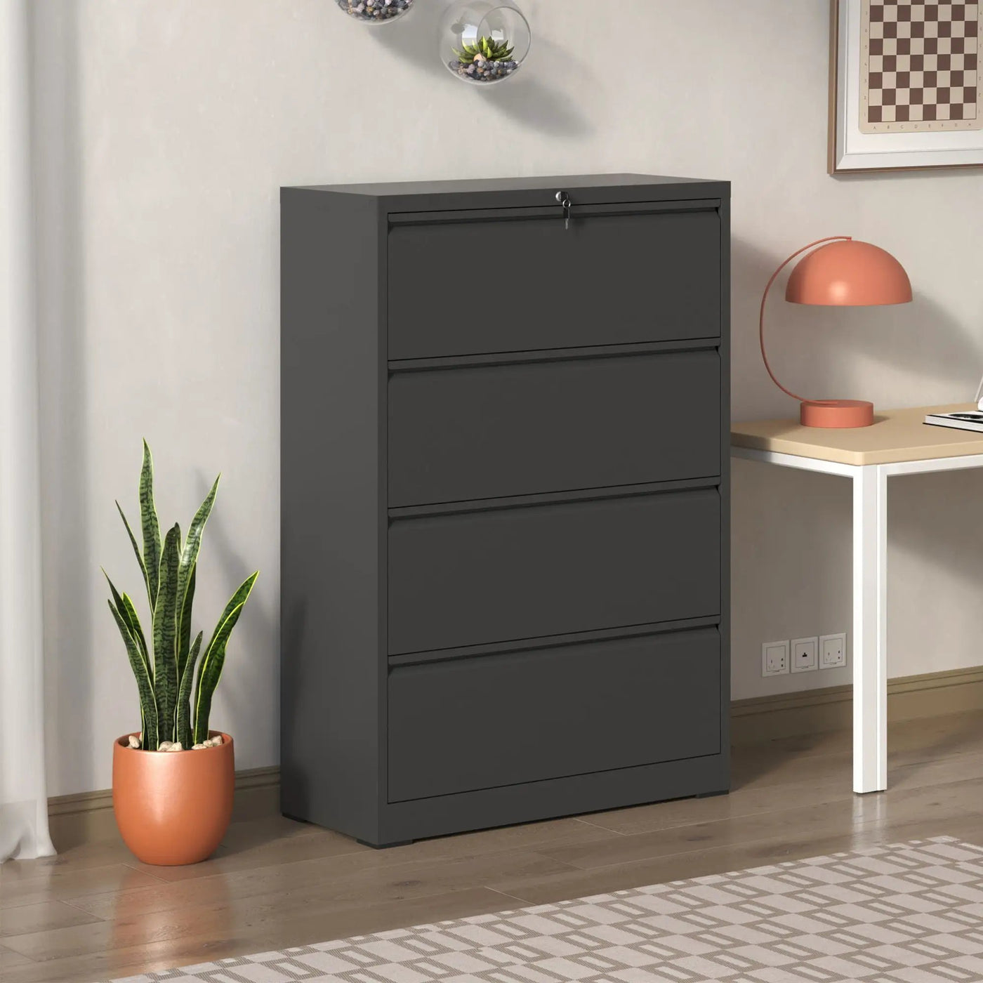 Premium Drawer Metal Lateral File Cabinet With Lock by HouseOfZazla