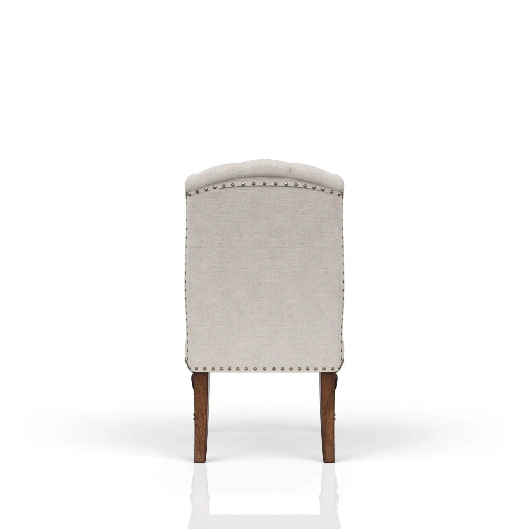 Upholstered Wing Host Chair - Light Gray