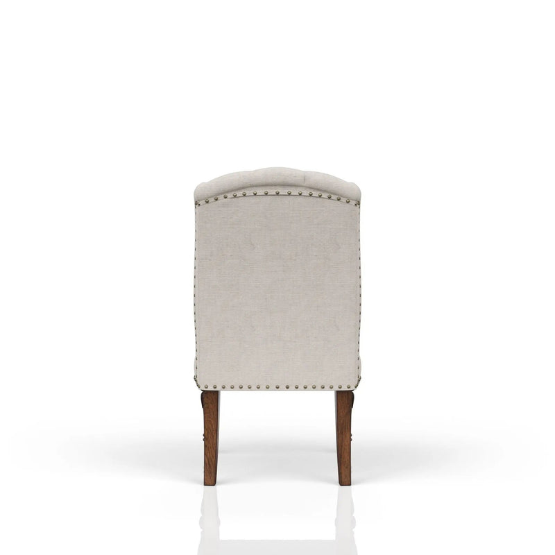 Upholstered Wing Host Chair - Light Gray