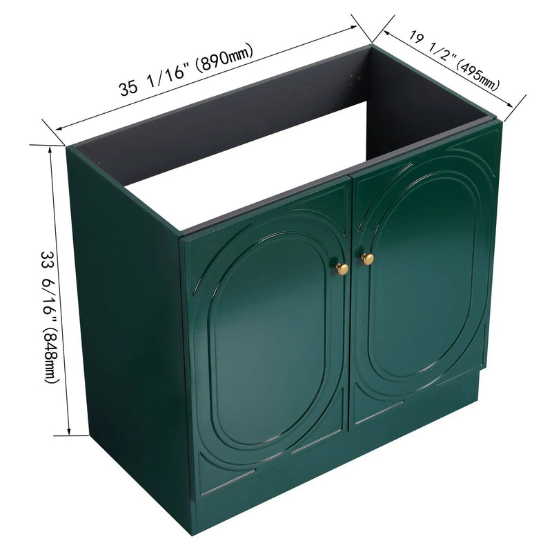 Modern Freestanding Bathroom Vanity With Soft Close Cabinet Doors by HouseOfZazla