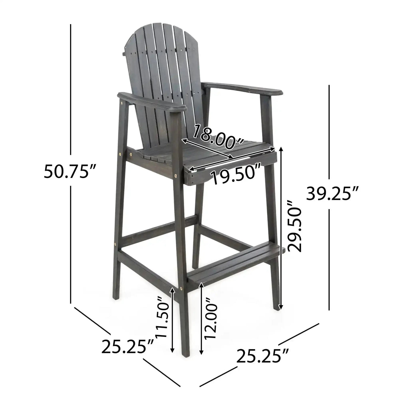 Outdoor Acacia Wood Adirondack Barstools (Set of 2) by HouseOfZazla