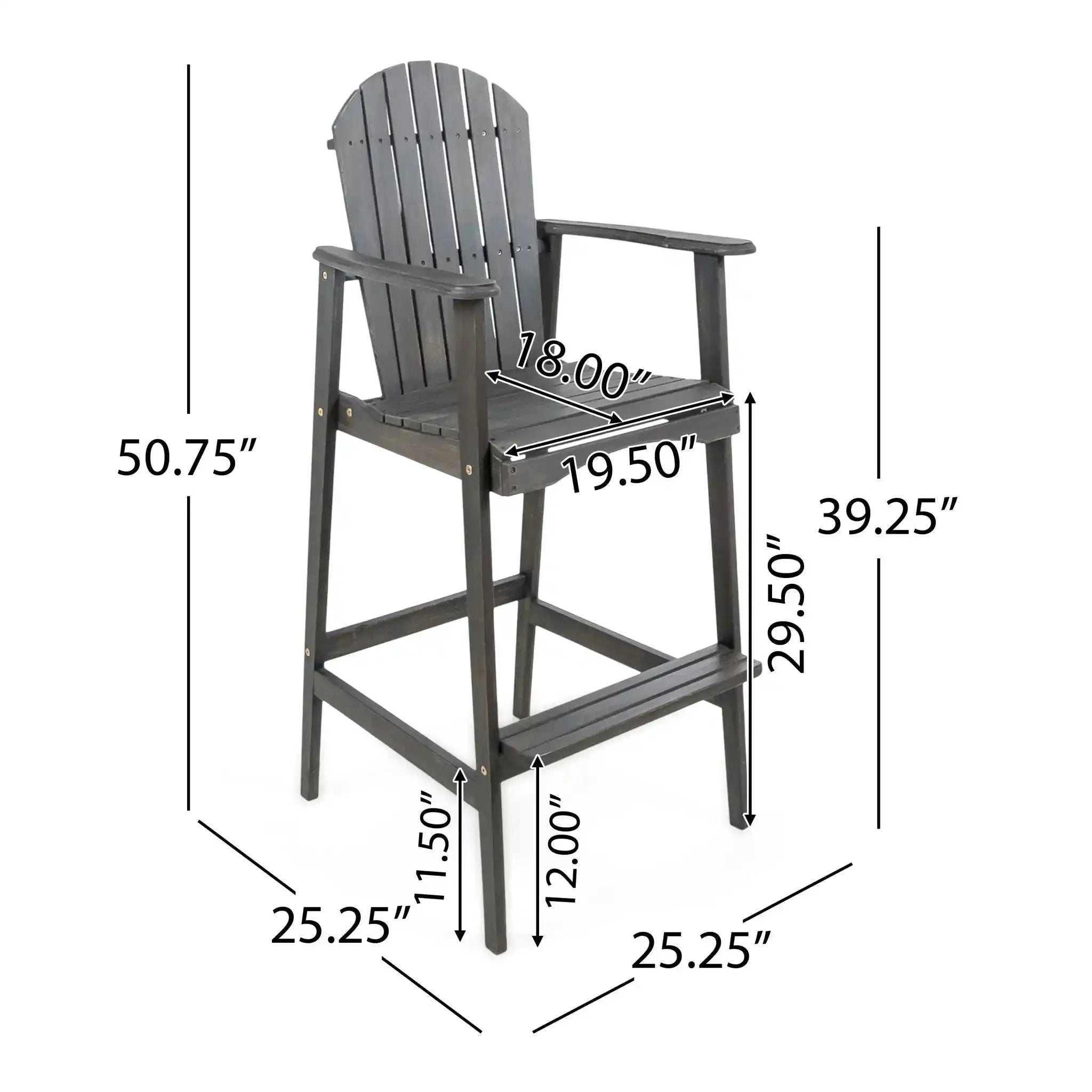 Outdoor Acacia Wood Adirondack Barstools (Set of 2) by HouseOfZazla
