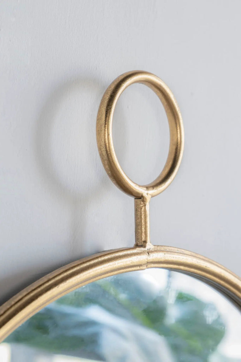 Circle Wall Mirror With Iron Frame, Accent Mirror For Living Room by Unique Piece Furniture