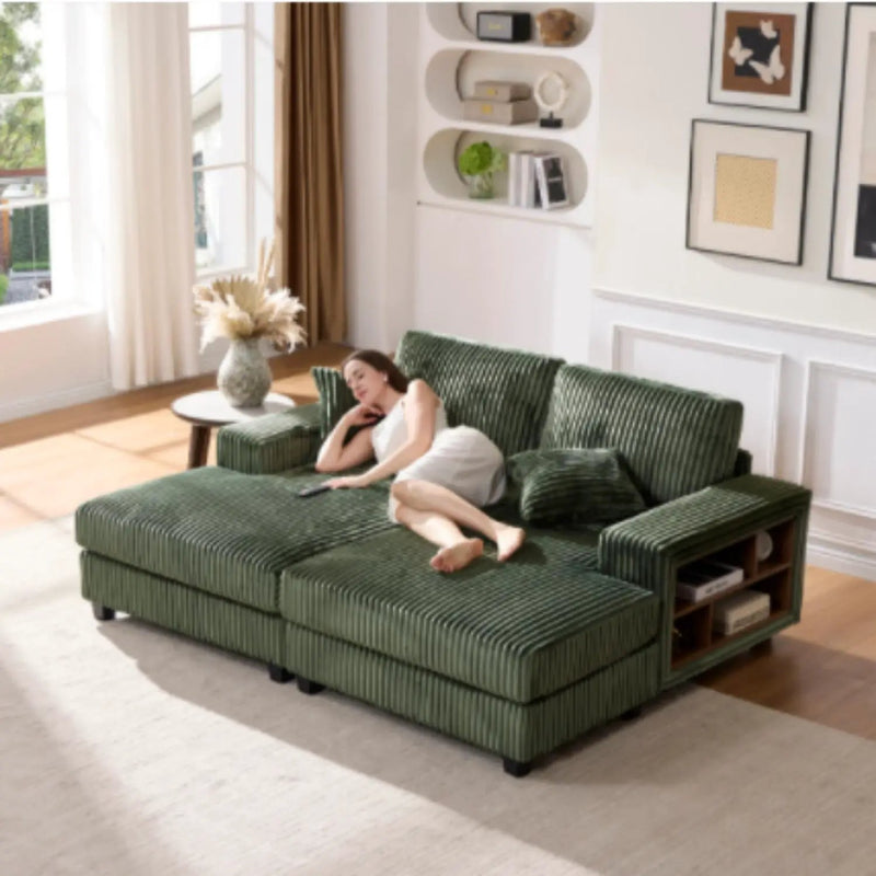Convertible Sectional Sofa, Sleeper Oversized Living Room Lounge by Unique Piece Furniture