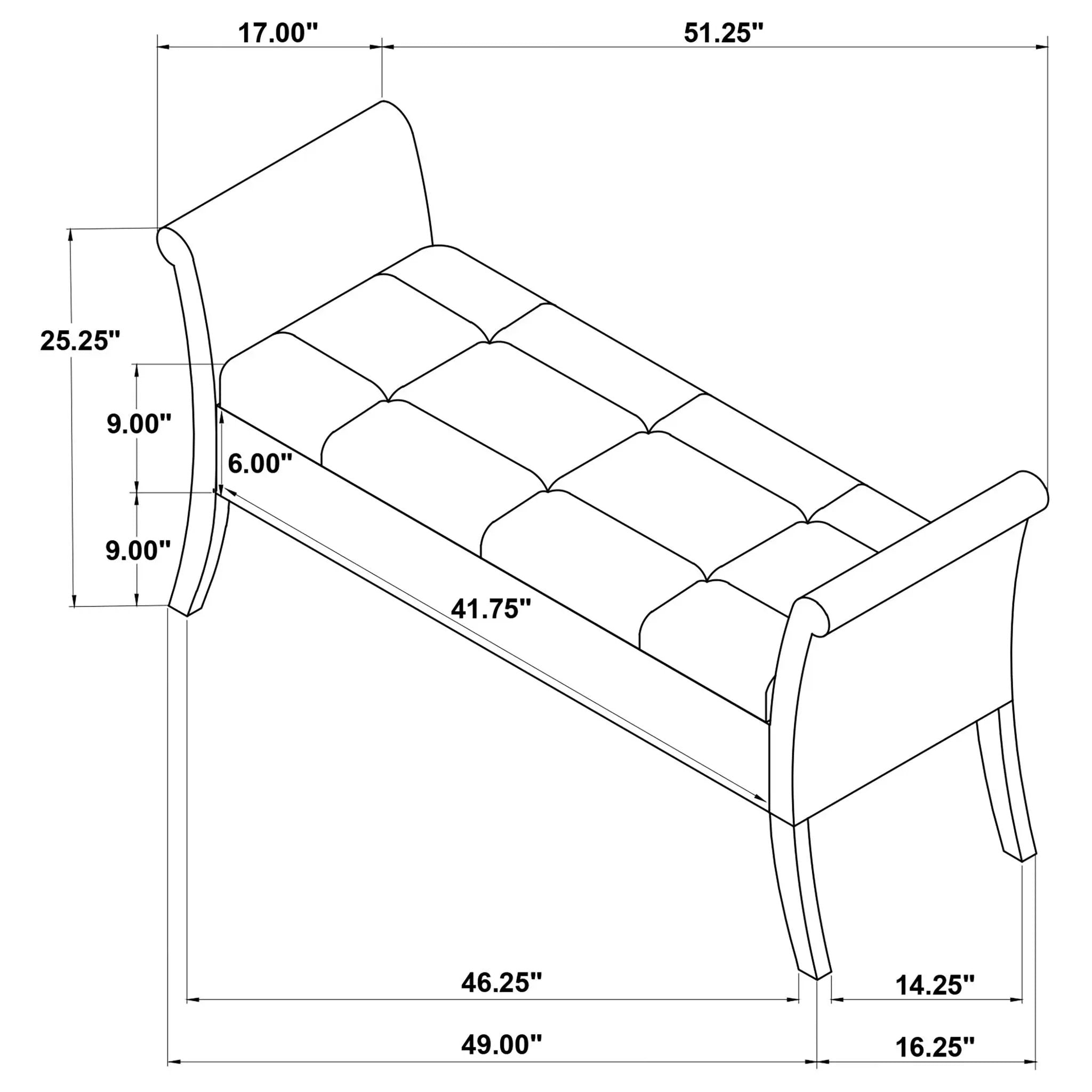 Pasley - Rolled Arm Storage Bench by HouseOfZazla