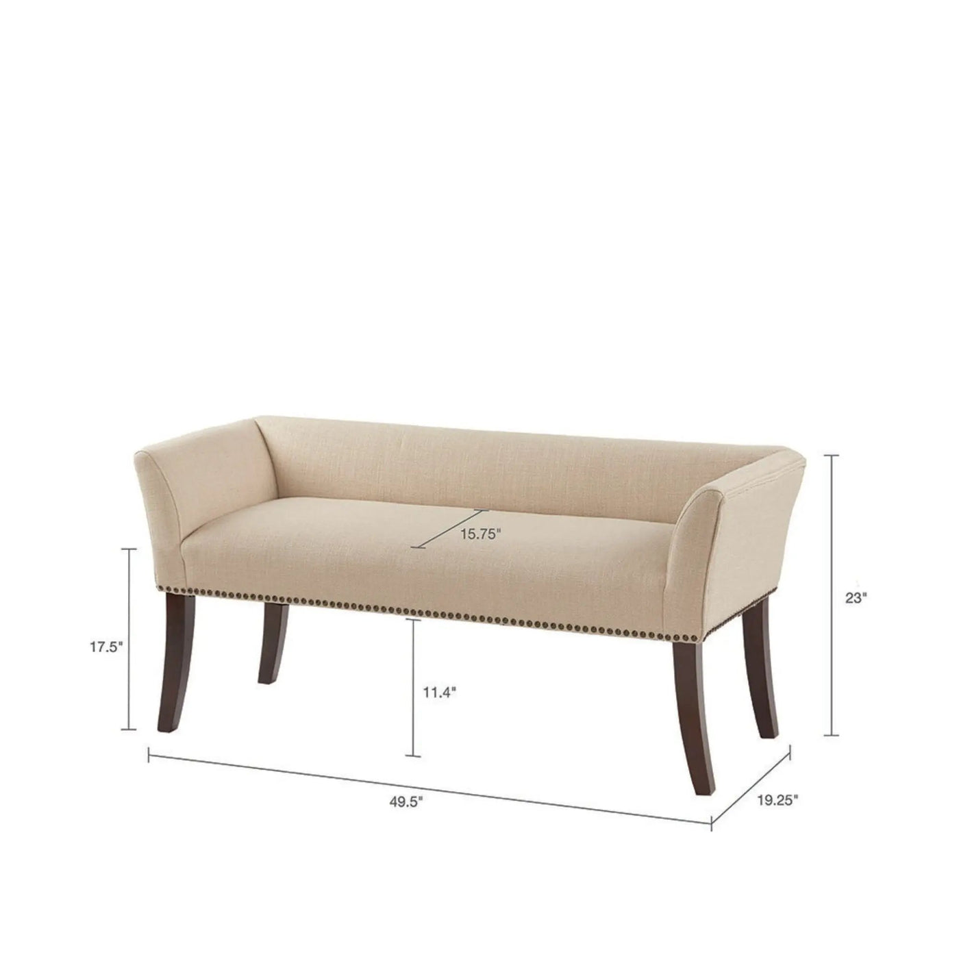 Elegant Design Bench Upholstery, Solid Wood Frame by Unique Piece Furniture
