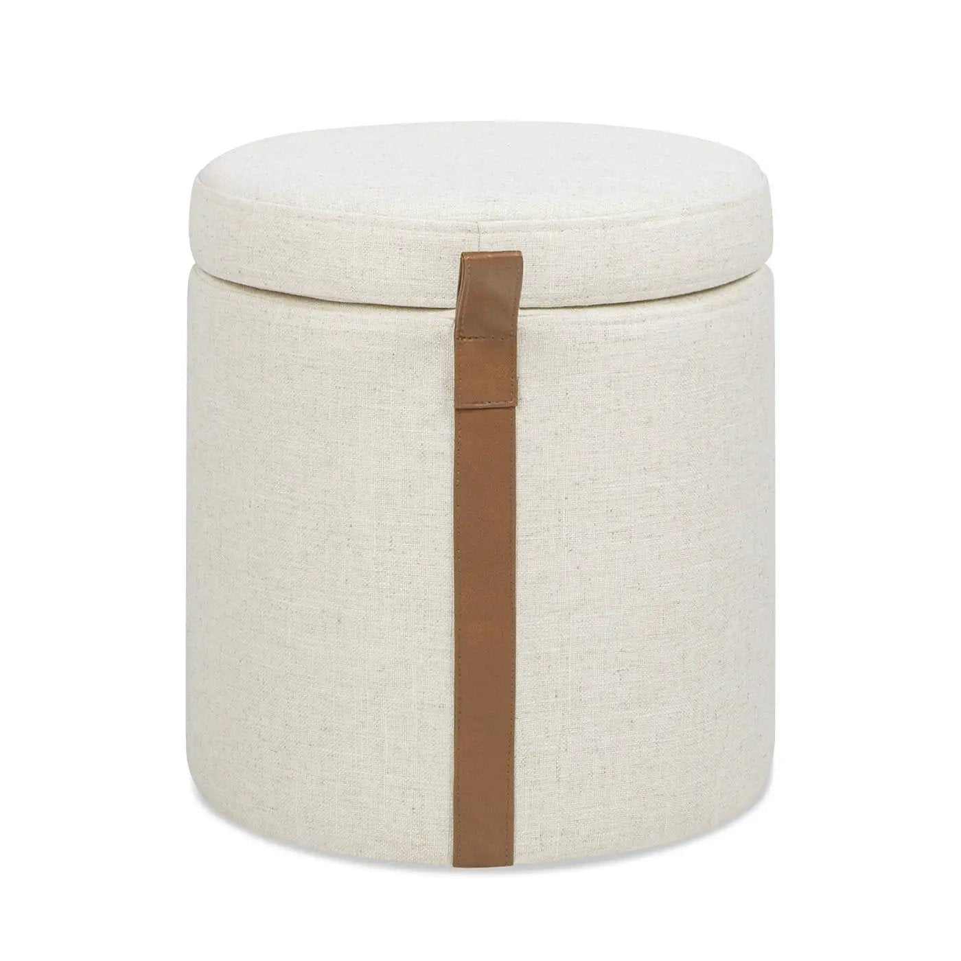 Brandy - Round Upholstered Storage Ottoman With Accent by Unique Piece Furniture
