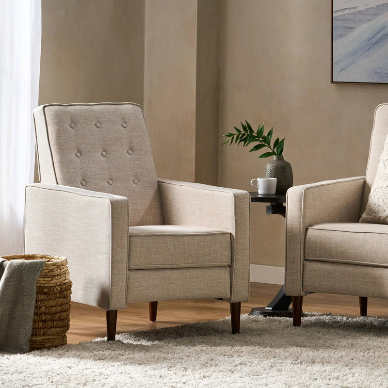 Mid-Century Modern Recliner With Button Tufted Waffle Stitch by HouseOfZazla