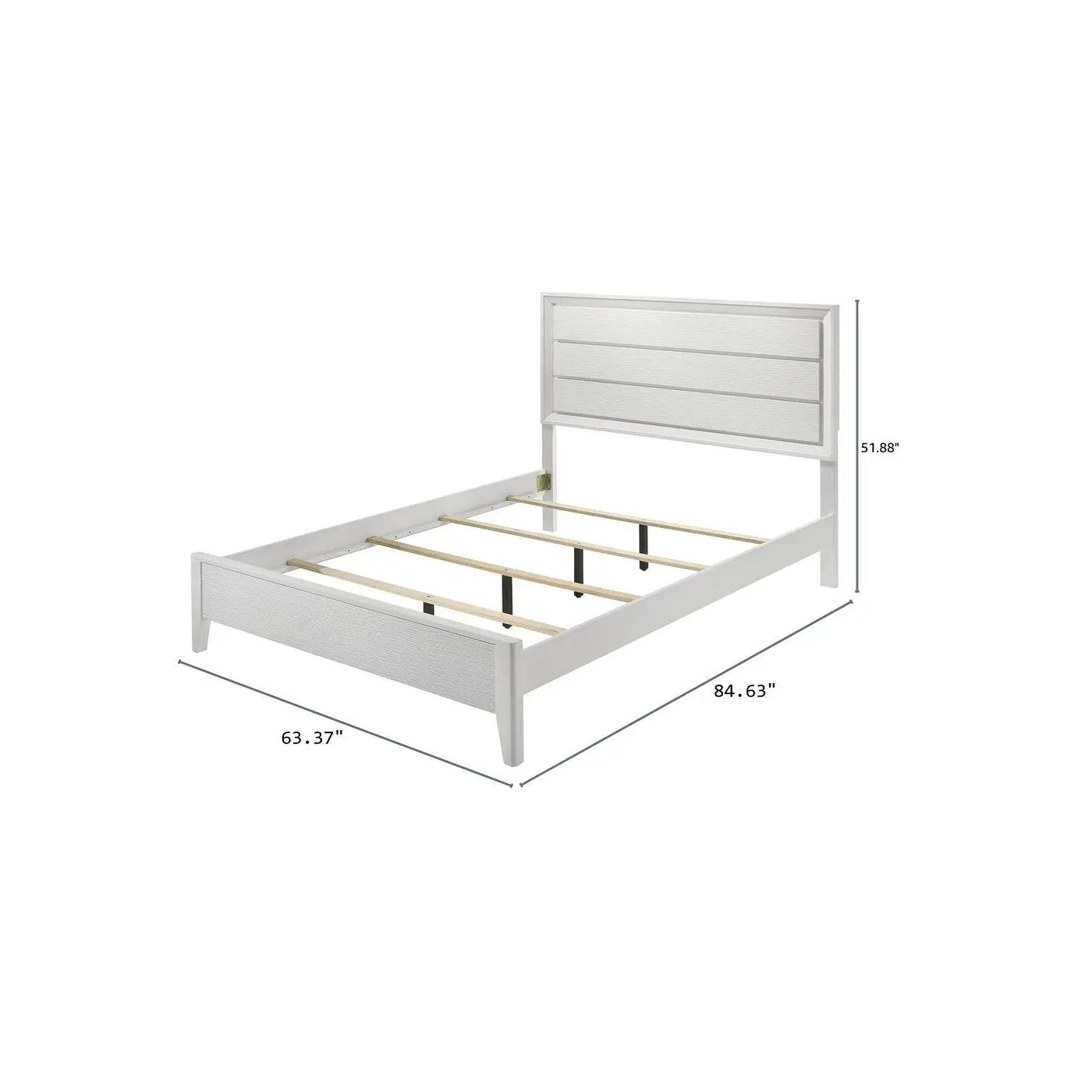 Modern Bed Frame With Wave Texture Headboard And Angled Legs by HouseOfZazla