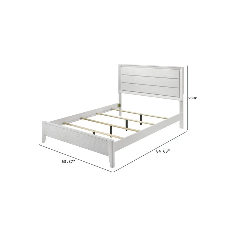Modern Bed Frame With Wave Texture Headboard And Angled Legs by Unique Piece Furniture