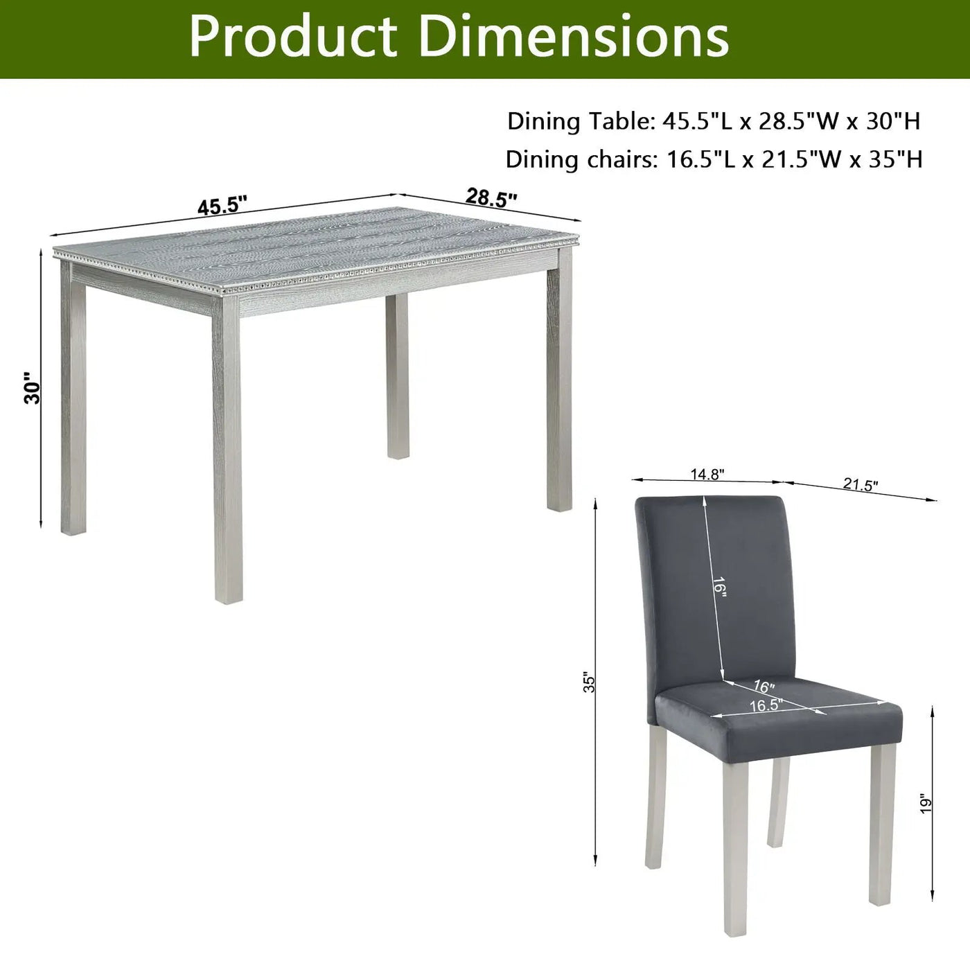 Dining Table Set, Table With A Rectangular Table And Upholstered Chairs by Unique Piece Furniture