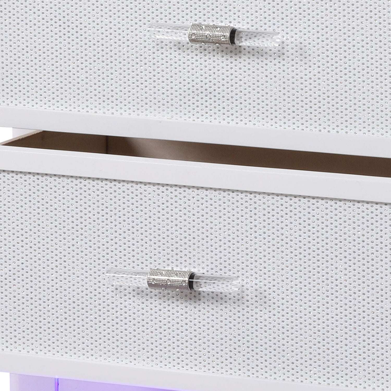 Opium - 2 Drawer Nightstand With LED Lights - White by HouseOfZazla