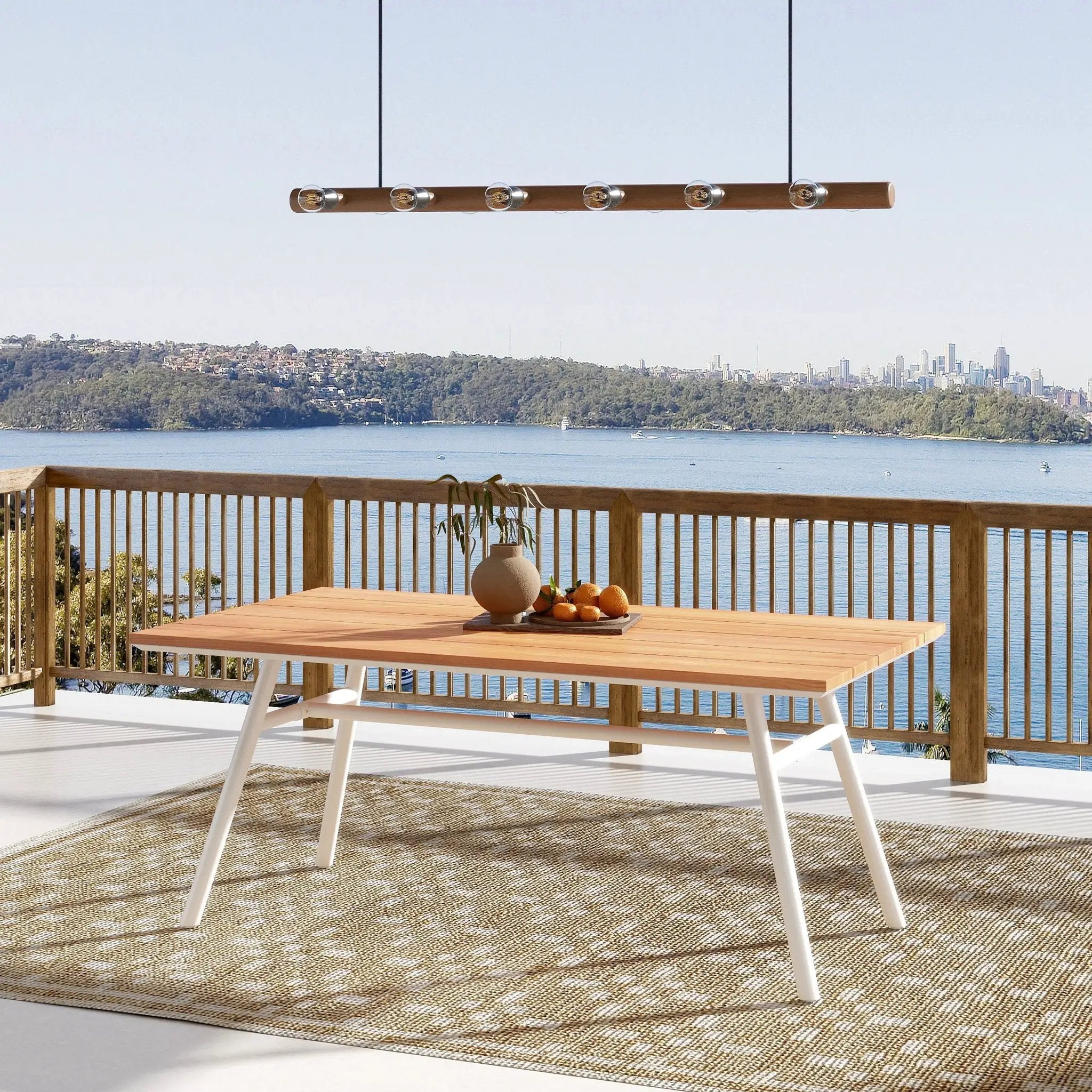 Maiden - 6 Seater Patio Dining Table - Natural Teak by HouseOfZazla