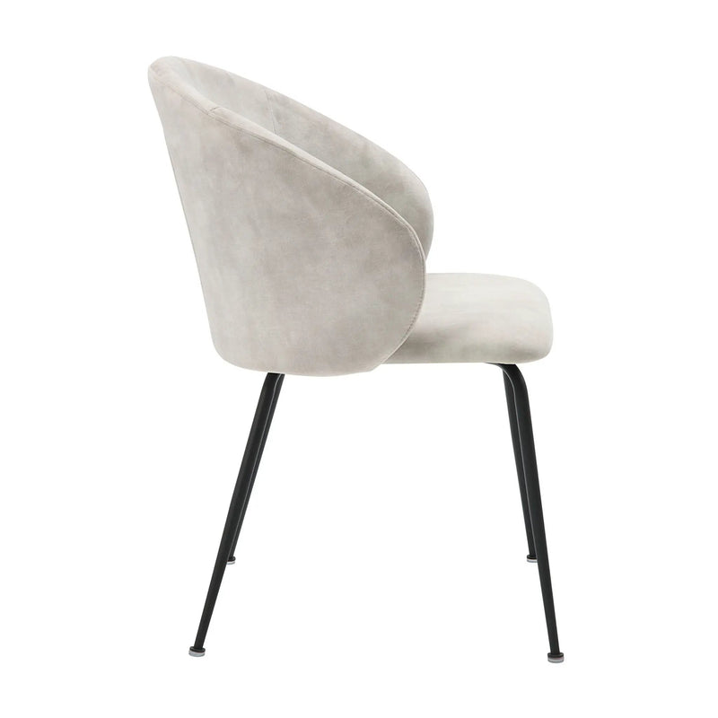 Velvet Upholstery Side Chairs 2 Piece Set With Metal Legs Modern Home Furniture - Beige by Unique Piece Furniture