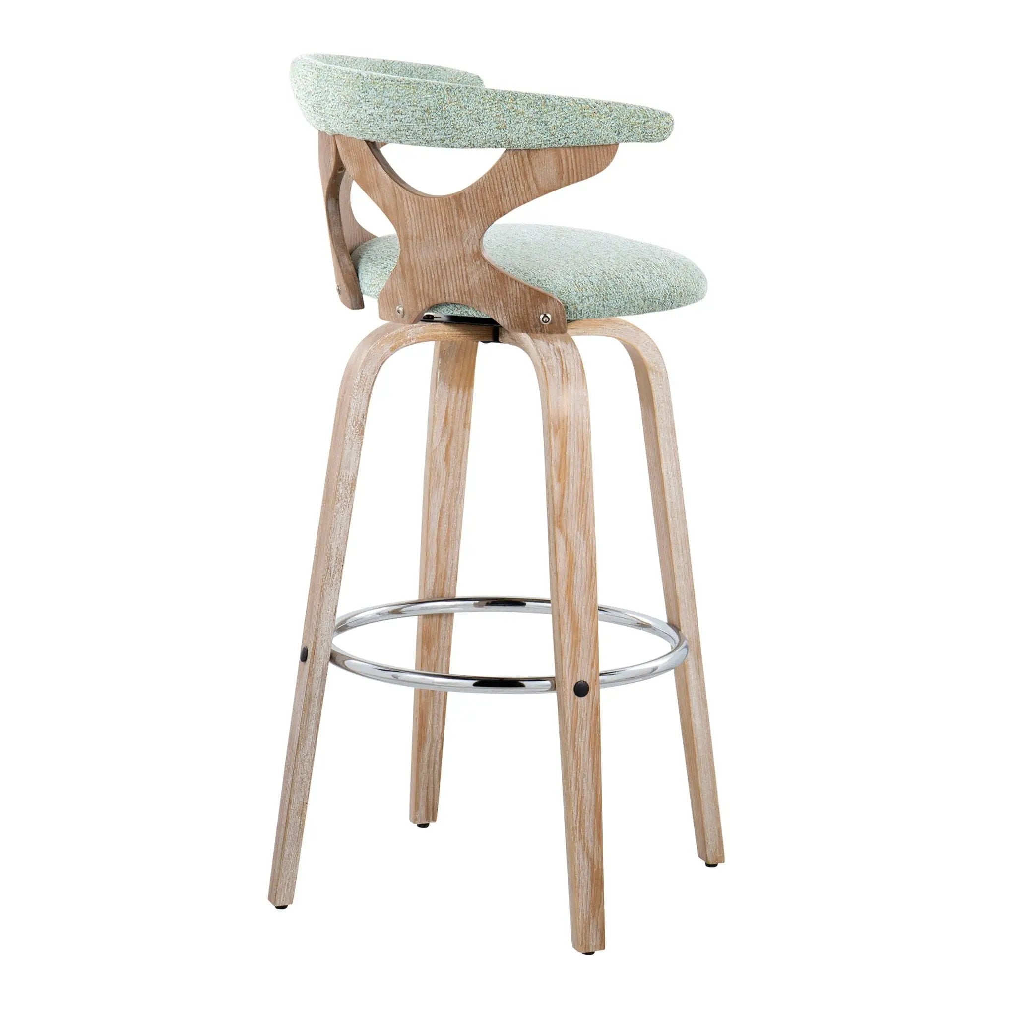 Gardenia - Contemporary Fixed Height Barstool With Swivel With Round Footrest (Set of 2) by Unique Piece Furniture