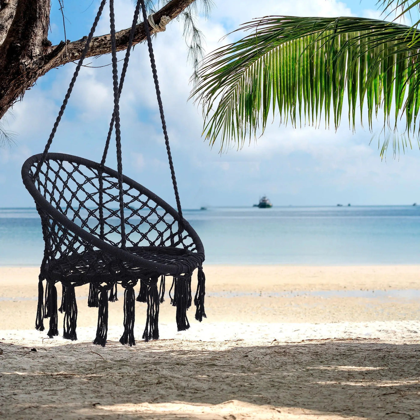 Macrame Hanging Hammock Chair, Rope Swing For Indoor And Outdoor Use by Unique Piece Furniture