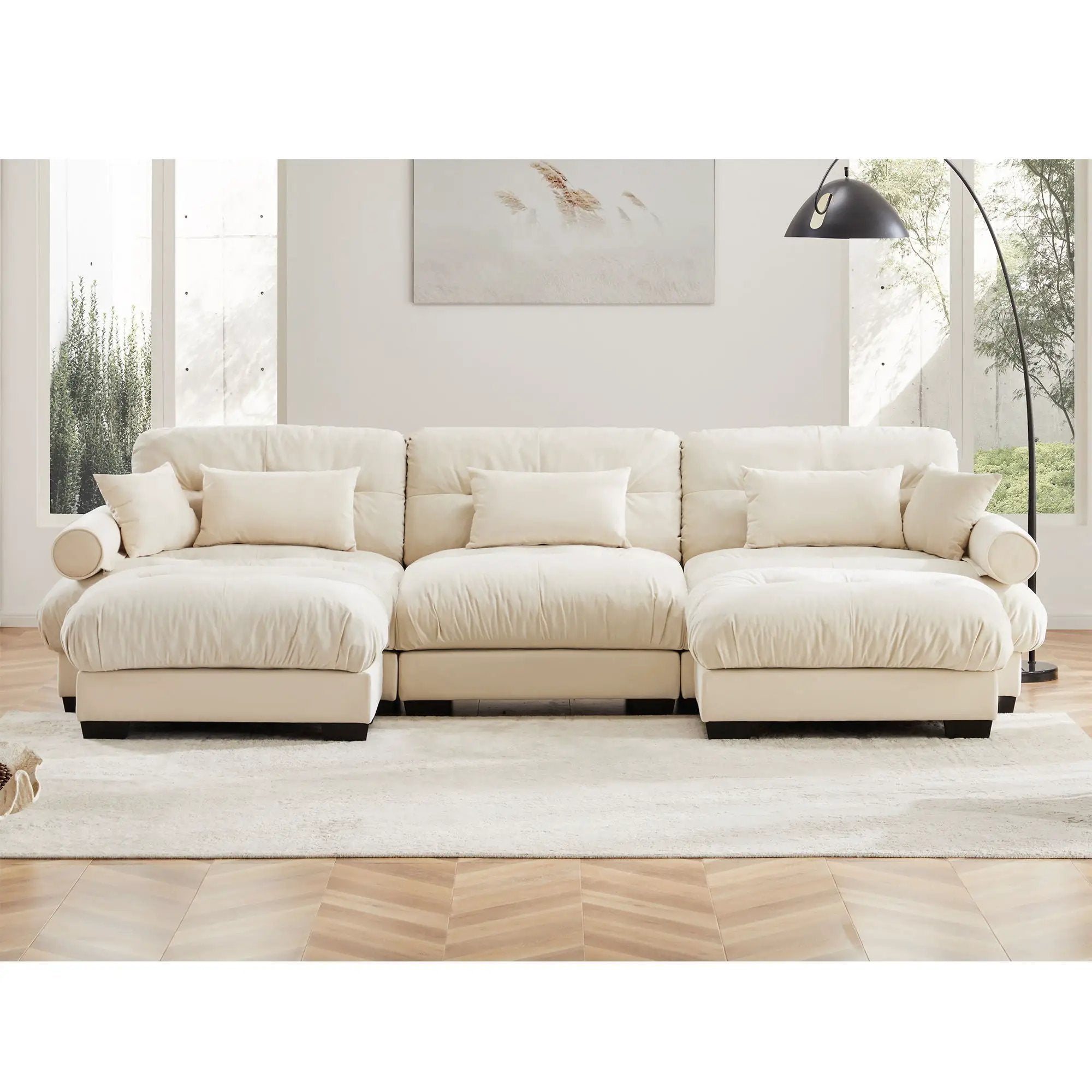 Super Comfort Oversized Modular Sectional Sofa With Movable Ottoman by Unique Piece Furniture