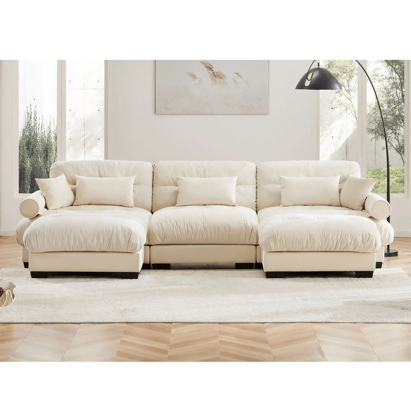 Super Comfort Oversized Modular Sectional Sofa With Movable Ottoman by Unique Piece Furniture