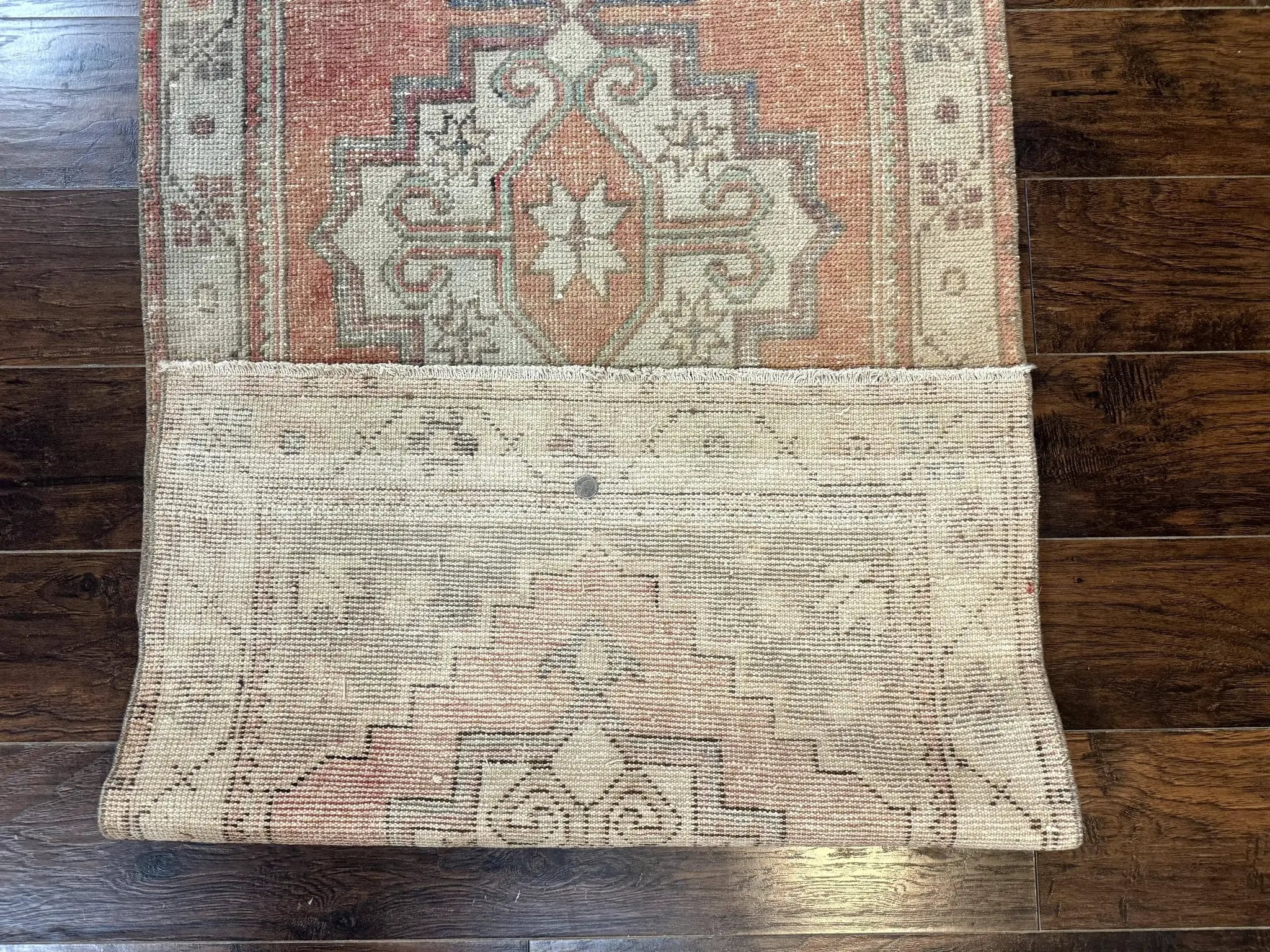 Antique Turkish Runner Rug 3 x 9.6, Farmhouse Rug, Geometric Runner, Handmade, Vintage Rug for Modern Home by Jewel Rugs