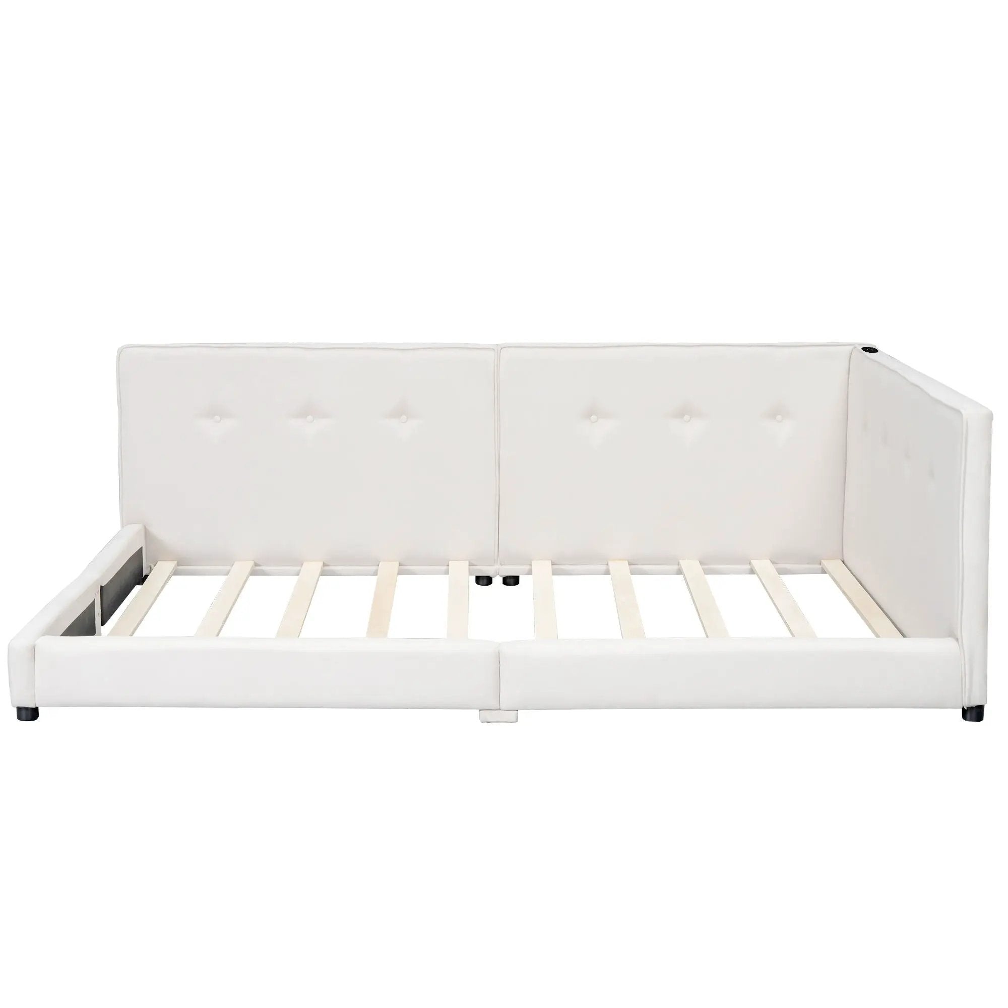 Modern Upholstered Platform Bed With USB Ports And LED Belt by Unique Piece Furniture