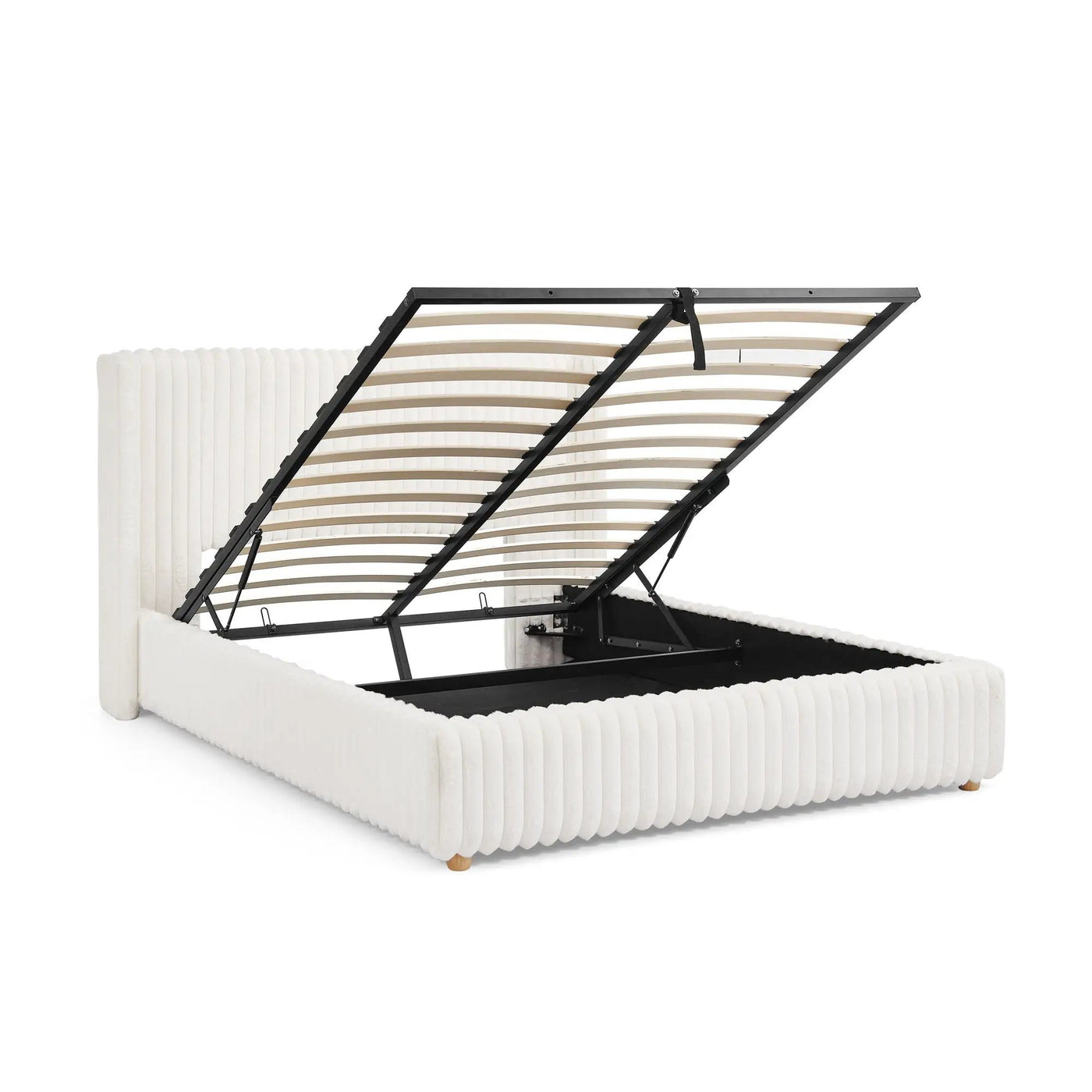 Functional Vertical Striped Bed With Gas Lift Storage by HouseOfZazla