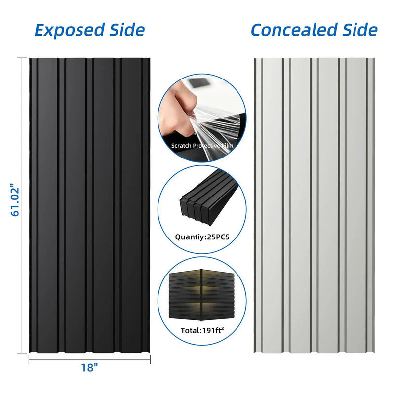 Metal Roof Panel Length 61IN Galvanized Roof Panels by HouseOfZazla