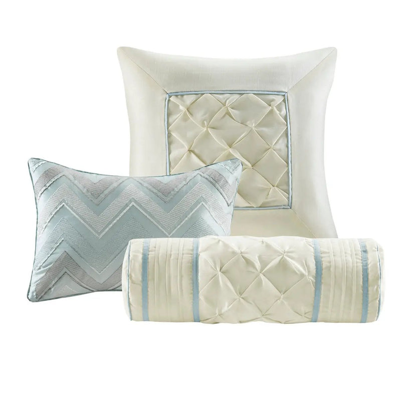 7 Piece Tufted Comforter Set Seafoam California King by HouseOfZazla