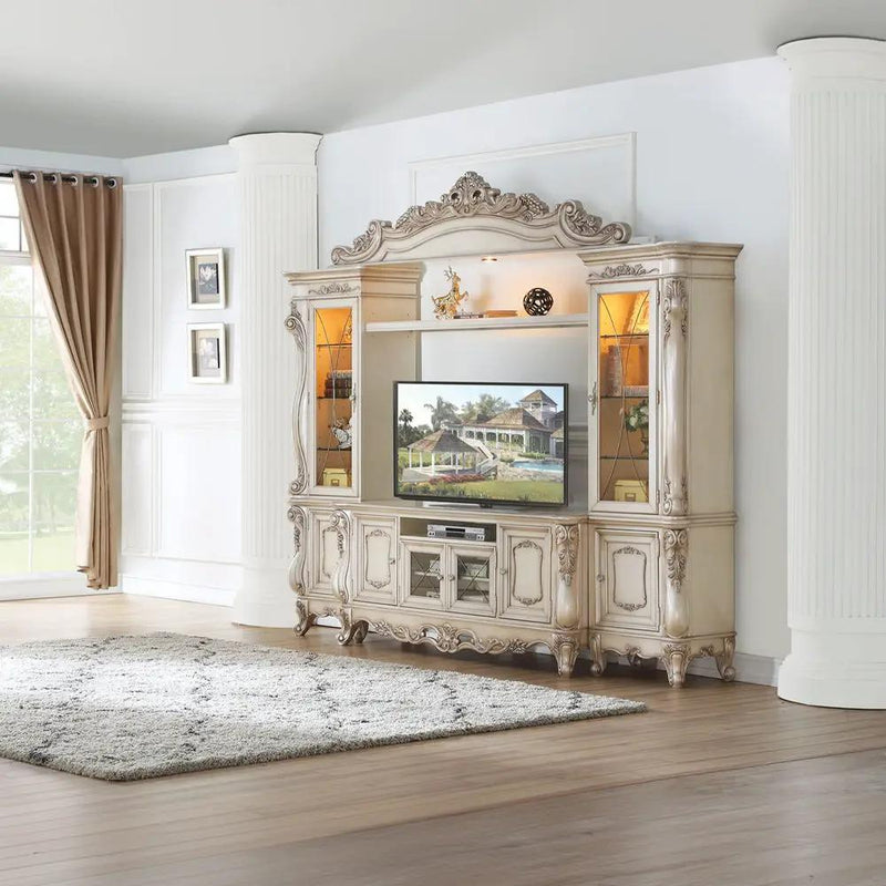 Gorsedd - Entertainment Center - Golden Ivory by Unique Piece Furniture