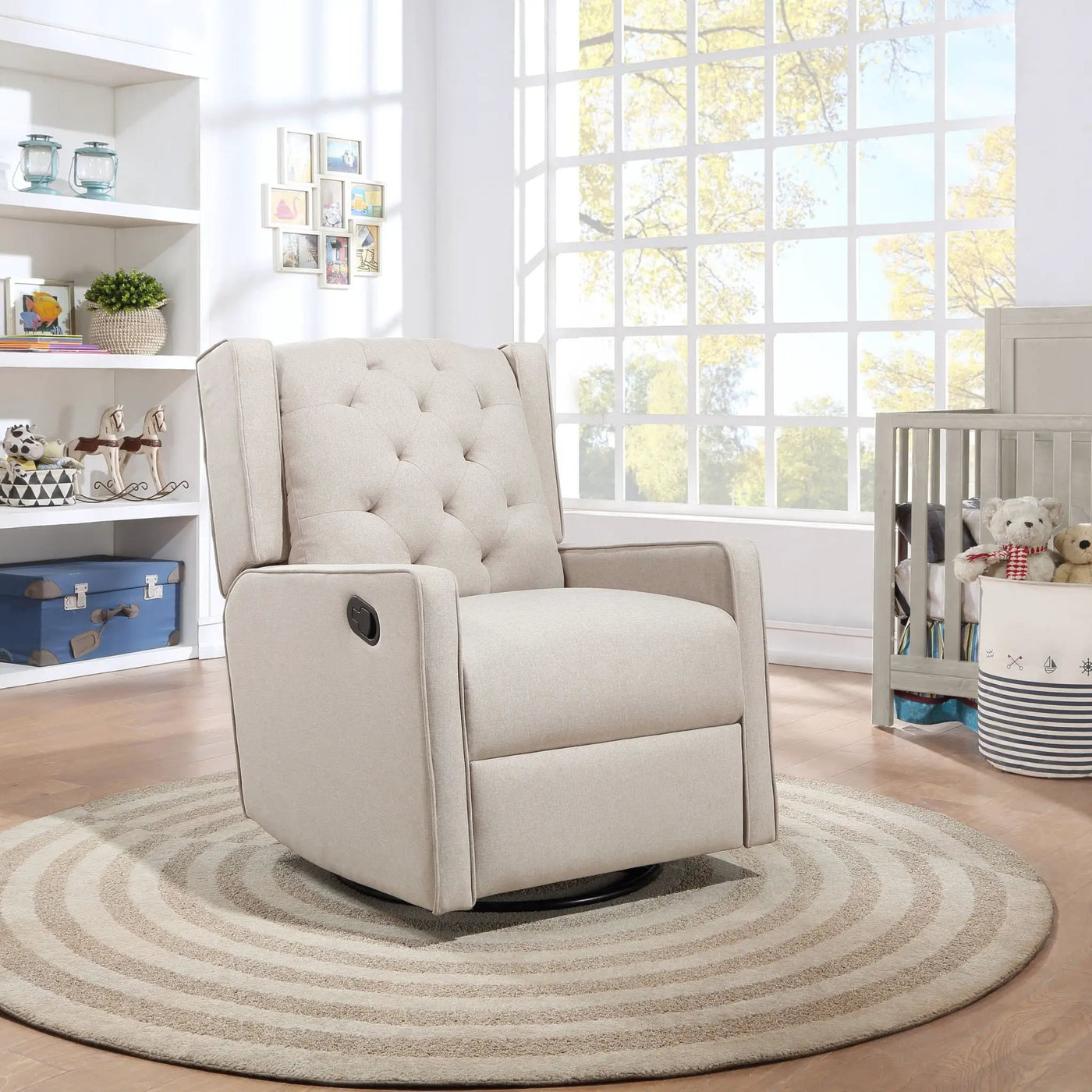 Milah - Gliding Swivel Recliner Tufted by Unique Piece Furniture