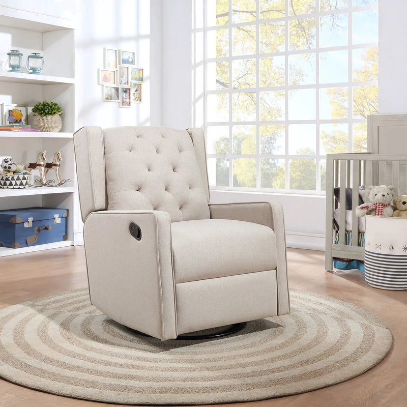 Milah - Gliding Swivel Recliner Tufted by HouseOfZazla