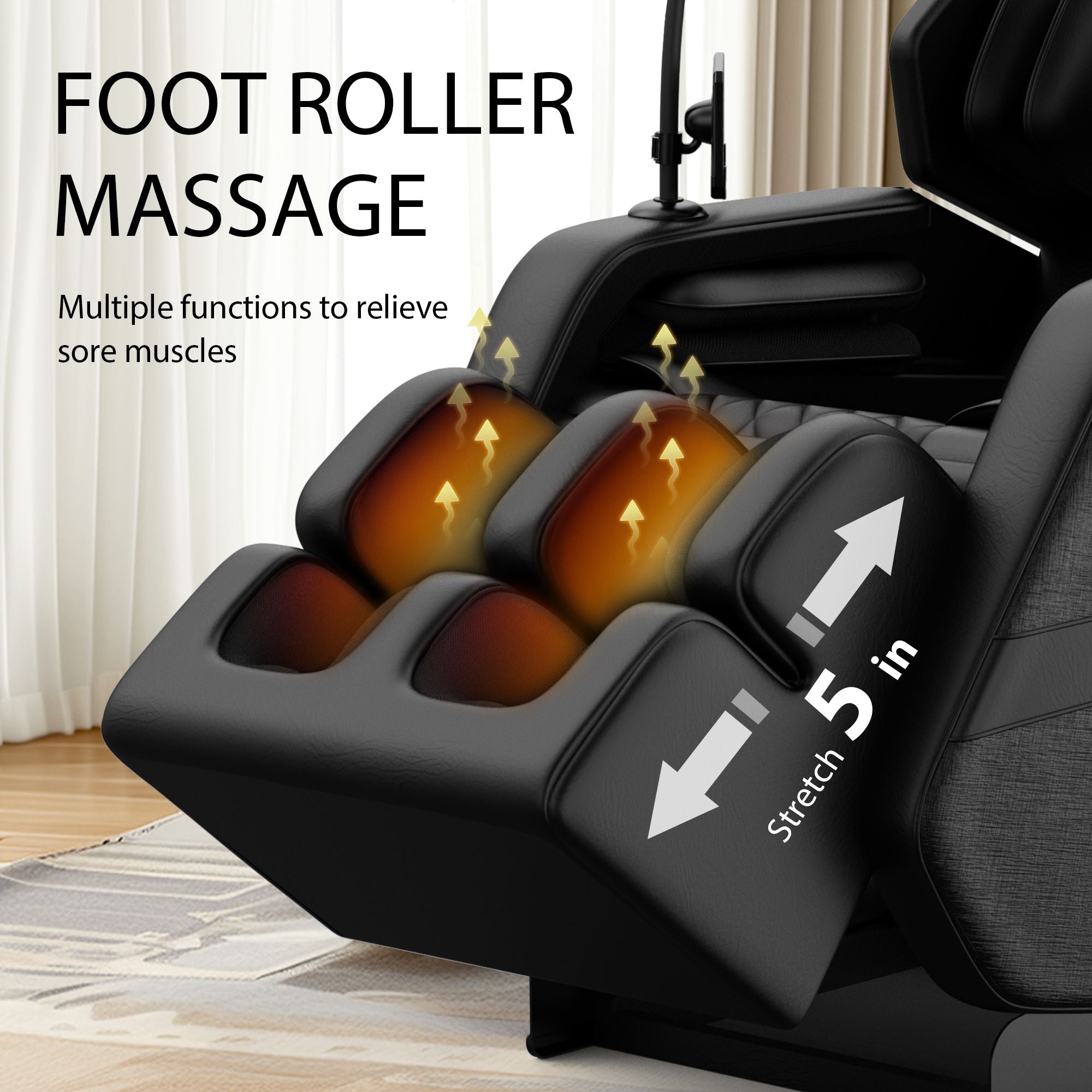 Massage Chair Recliner With Zero Gravity, Full Body Air Pressure - Black by HouseOfZazla