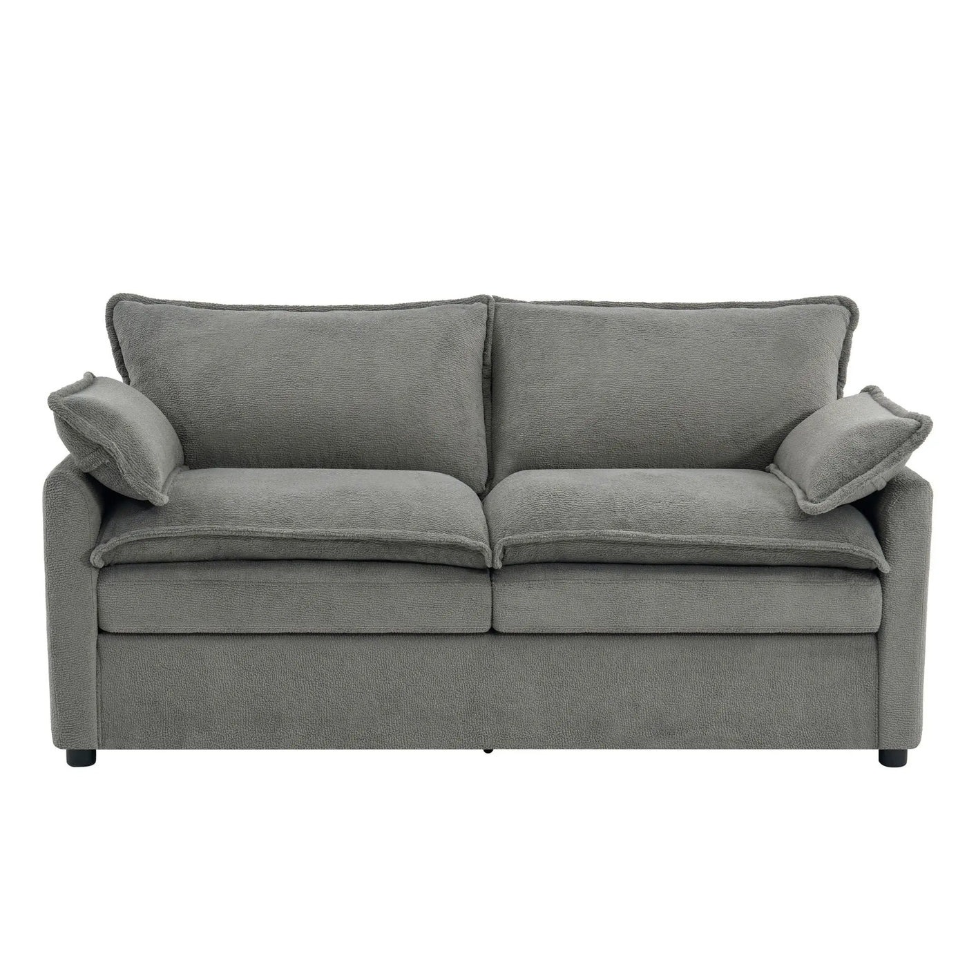Modern Loveseat Sofa, Upholstered Couch With Side Storage Pockets by HouseOfZazla