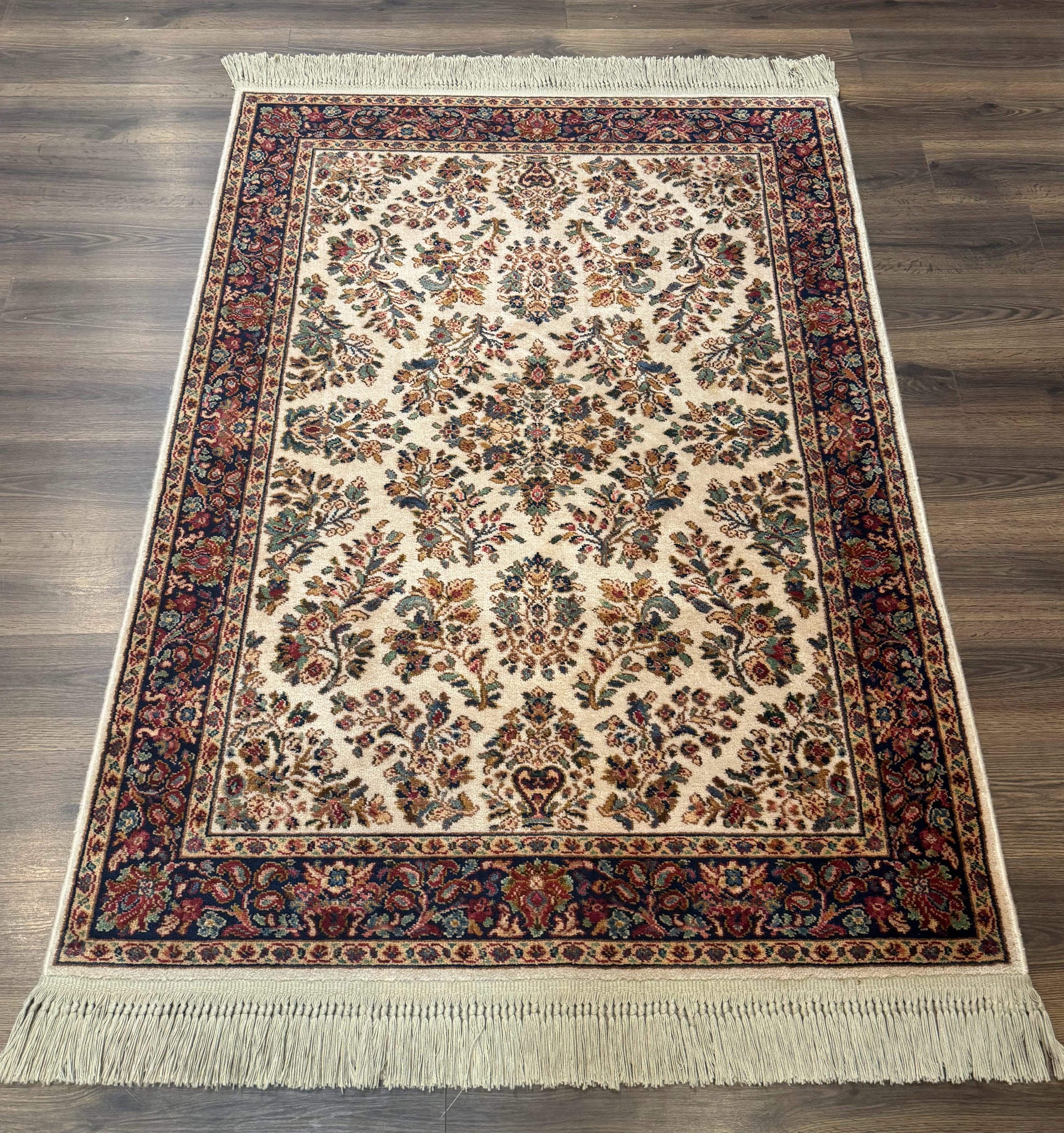 4x6 Karastan Rug Ivory Sarouk #760, Wool Vintage Original 700 Series by Jewel Rugs