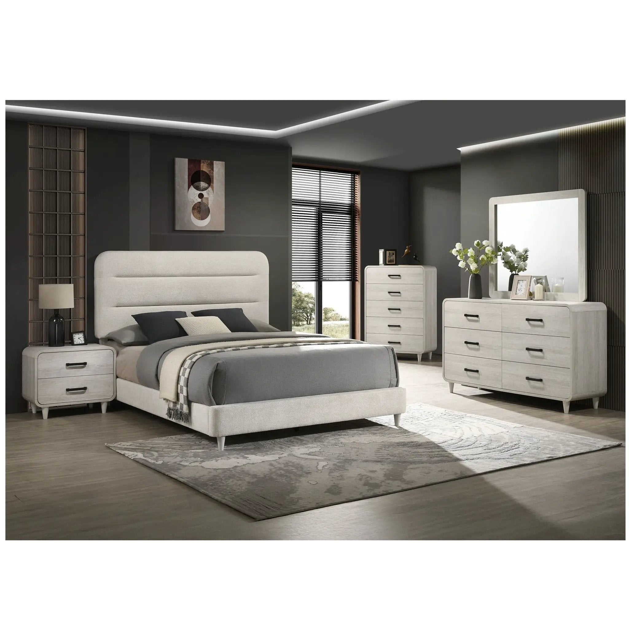 Nightstand With 2 Drawers, Ample Storage Space - Antique White by Unique Piece Furniture