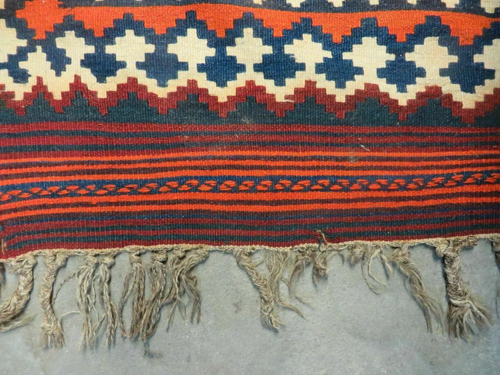 5' X 10' Antique Turkish Kilim Handmade Flat Weave Wool Rug Red Colorful Veg Dye Bohemian Boho Chic Tribal Style And Design by Jewel Rugs