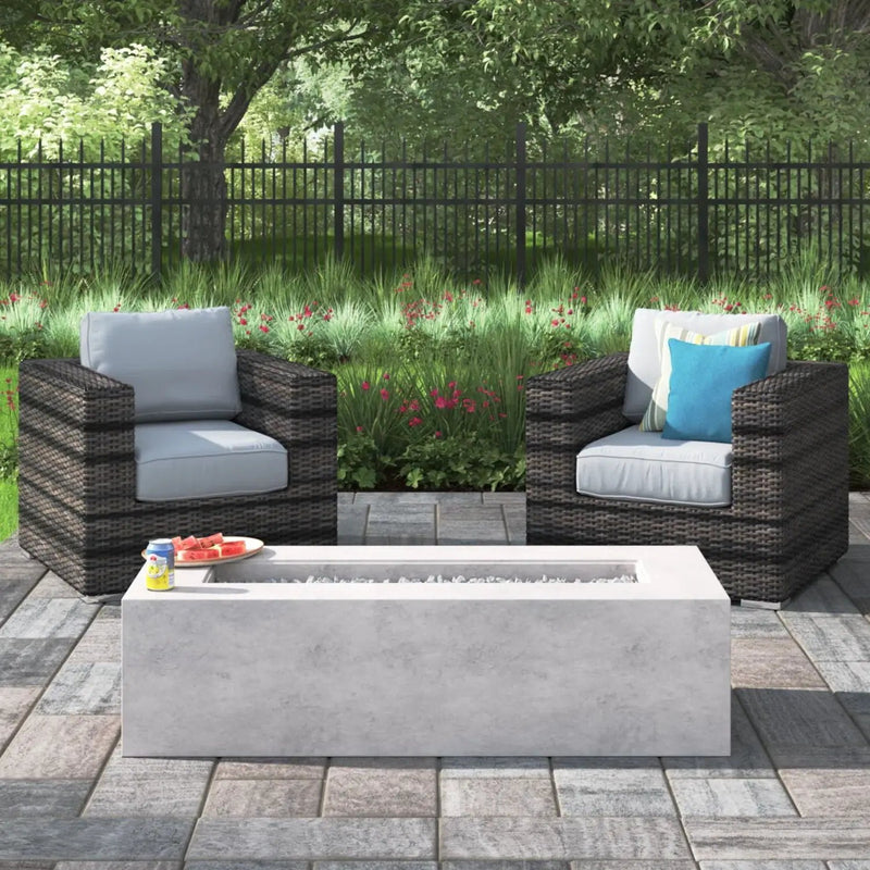 Outdoor Rattan Wicker Seating Set With Cushions 2 Person Patio Furniture - Espresso / Gray by Unique Piece Furniture
